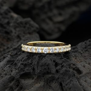 Churumbela «Doble Brillo de Nueve Piedras» Media Alianza Ancha Oro 18k