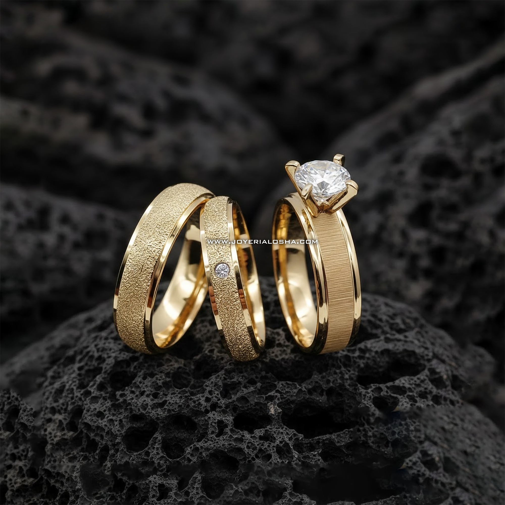 Trío Starlight Pavé 18k