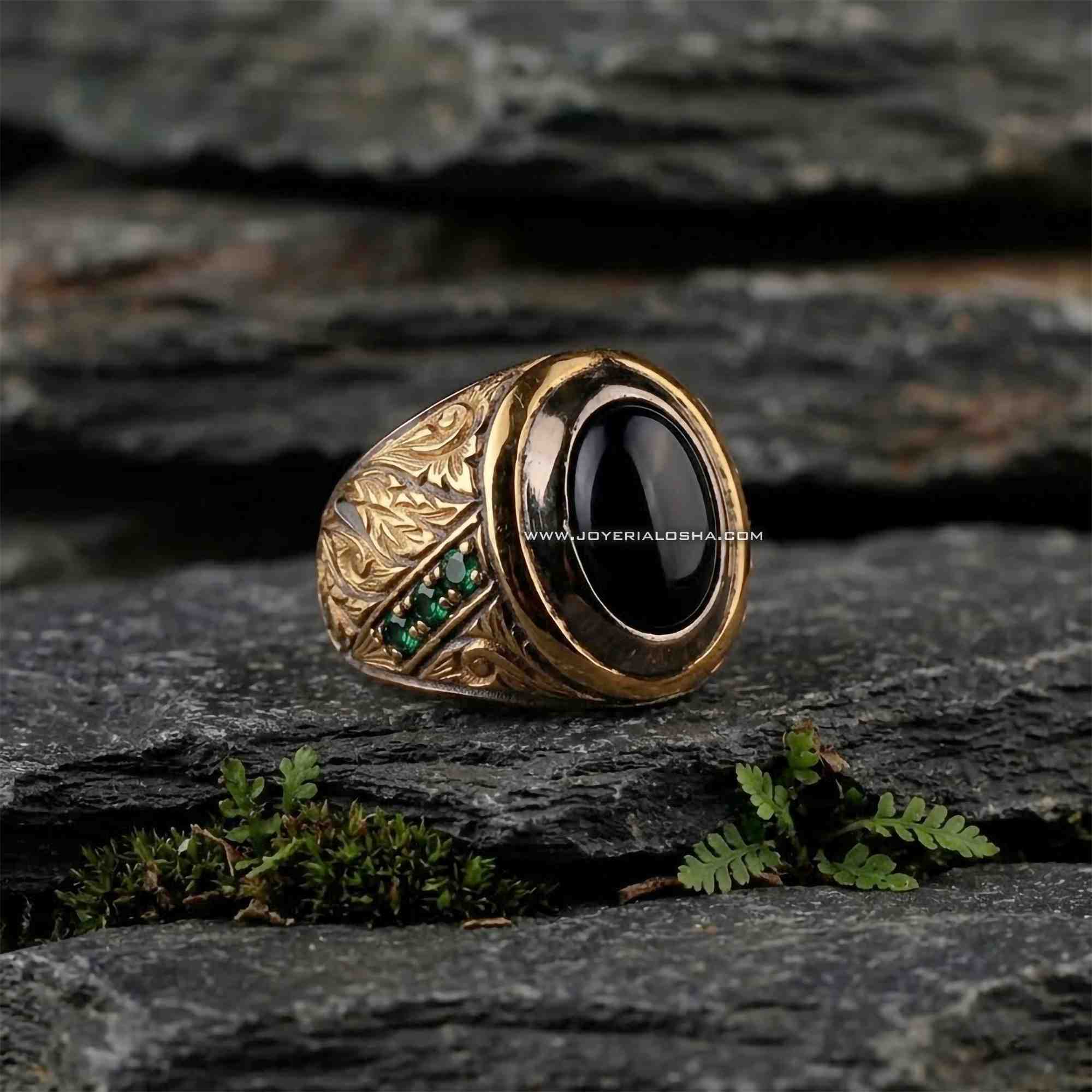 Anillo de Oro 18k Onix Soberano