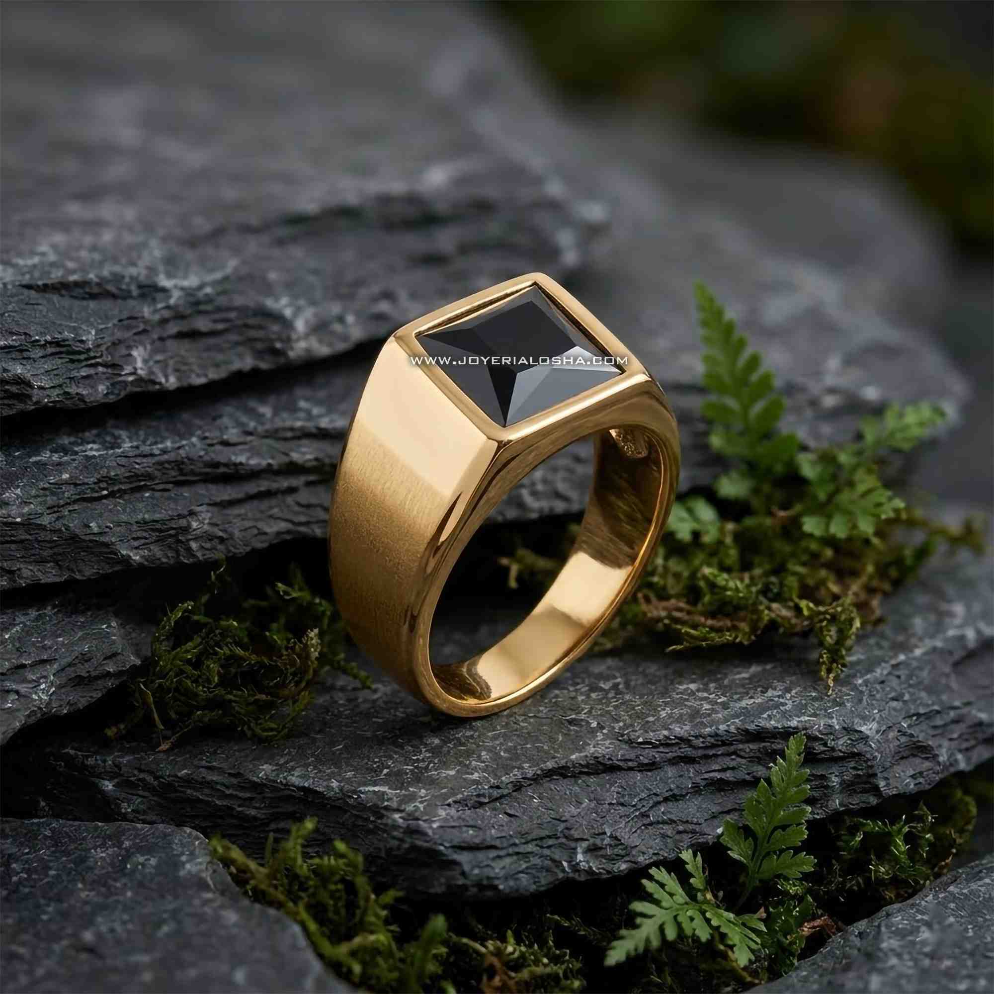 Anillo de Oro 18k 'Vértice Ébano'
