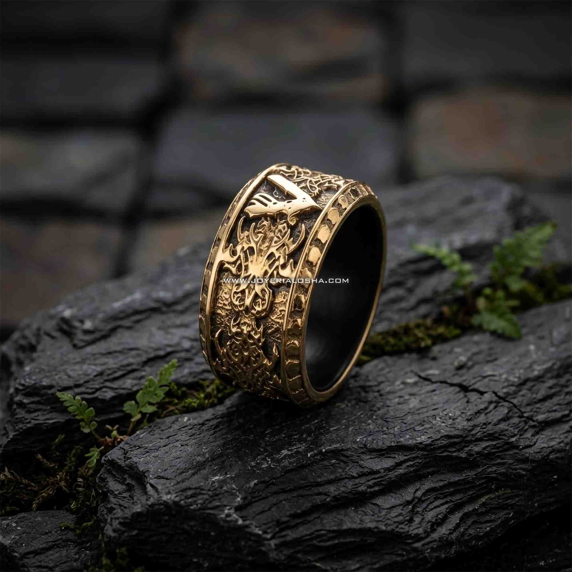 Aro de Oro 18k 'Forja Vikinga'