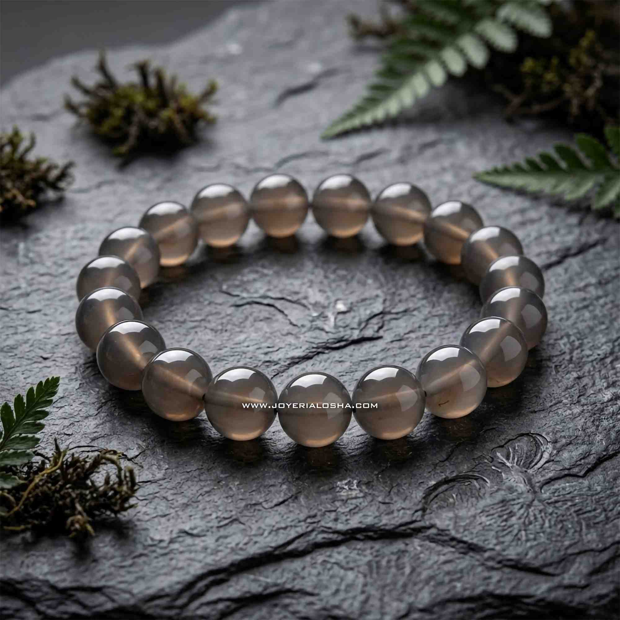 Pulsera Ágata Gris Ahumado