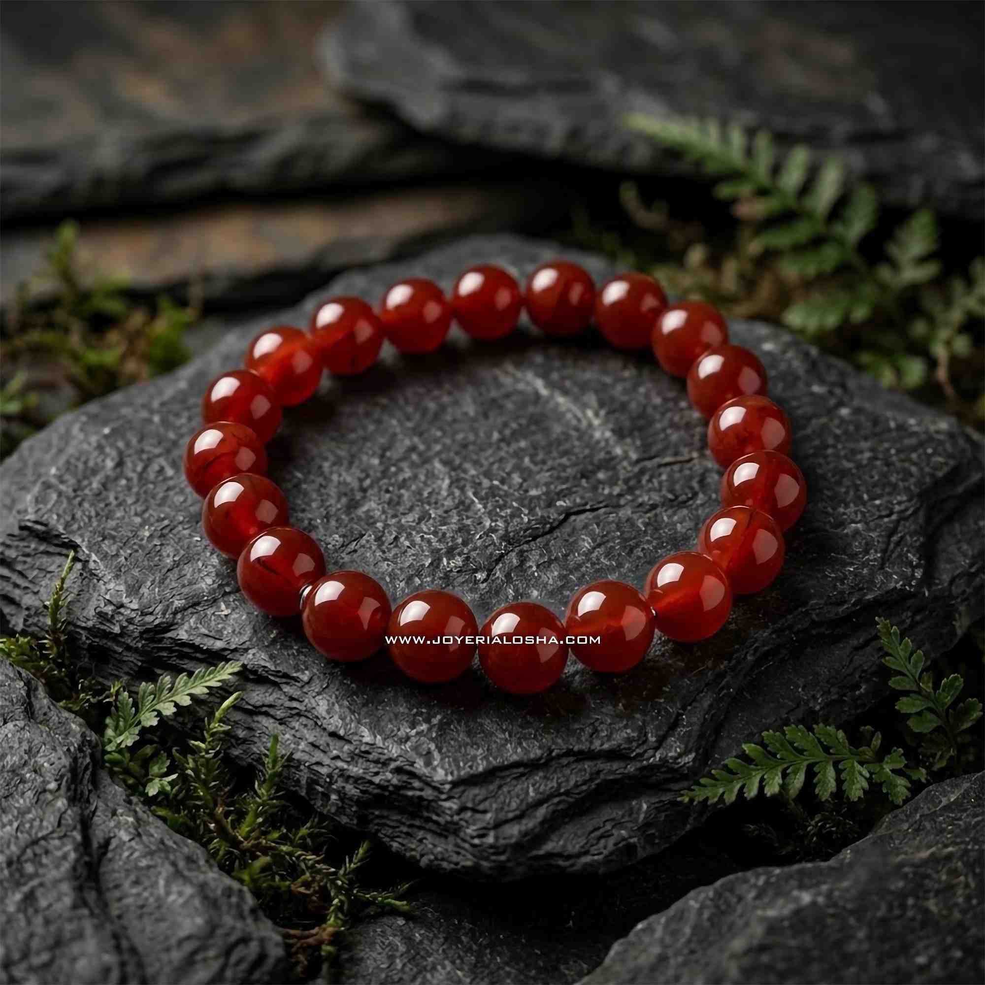 Pulsera Ágata Roja Profunda