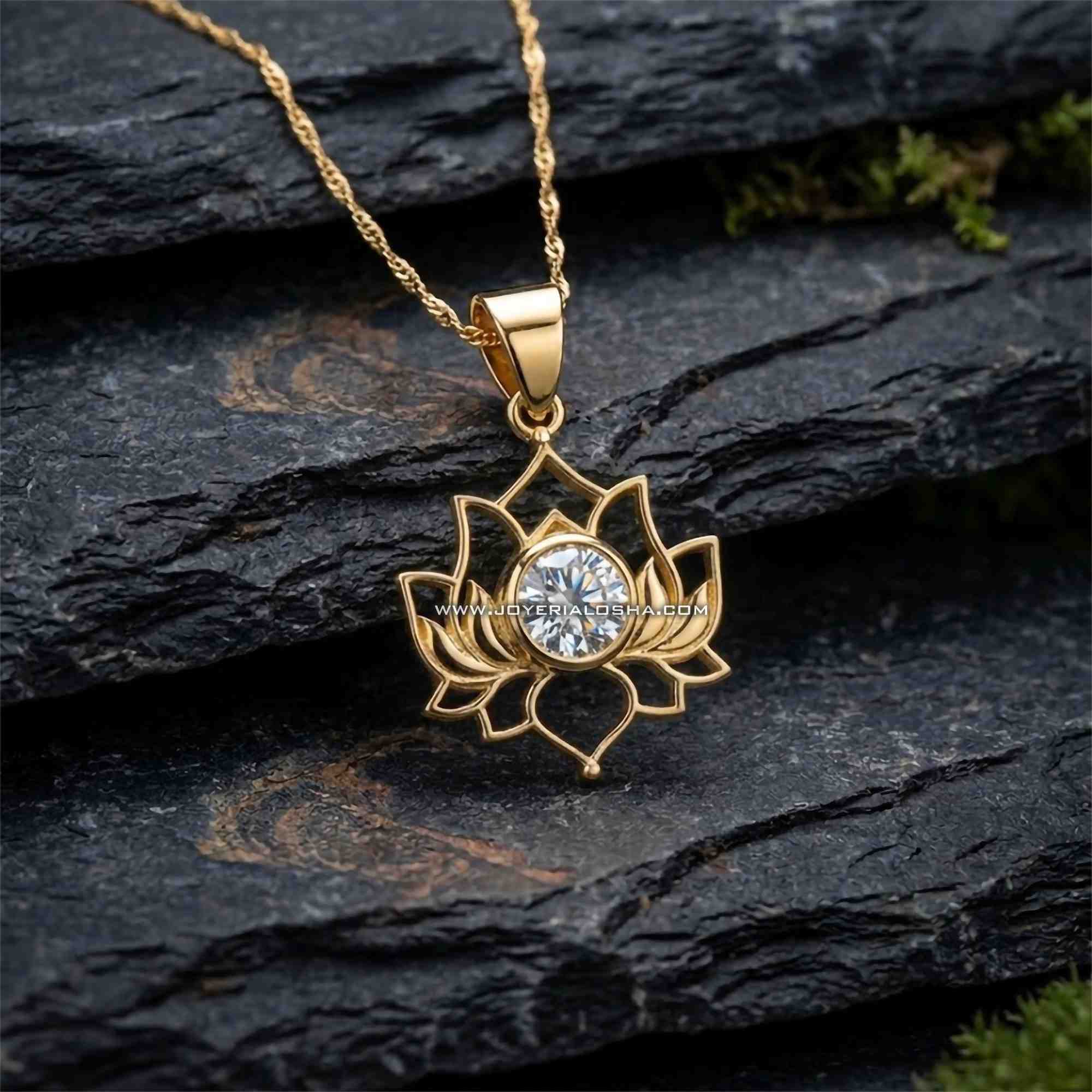 Dije Flor de Loto de Oro 18k Destello Espiritual