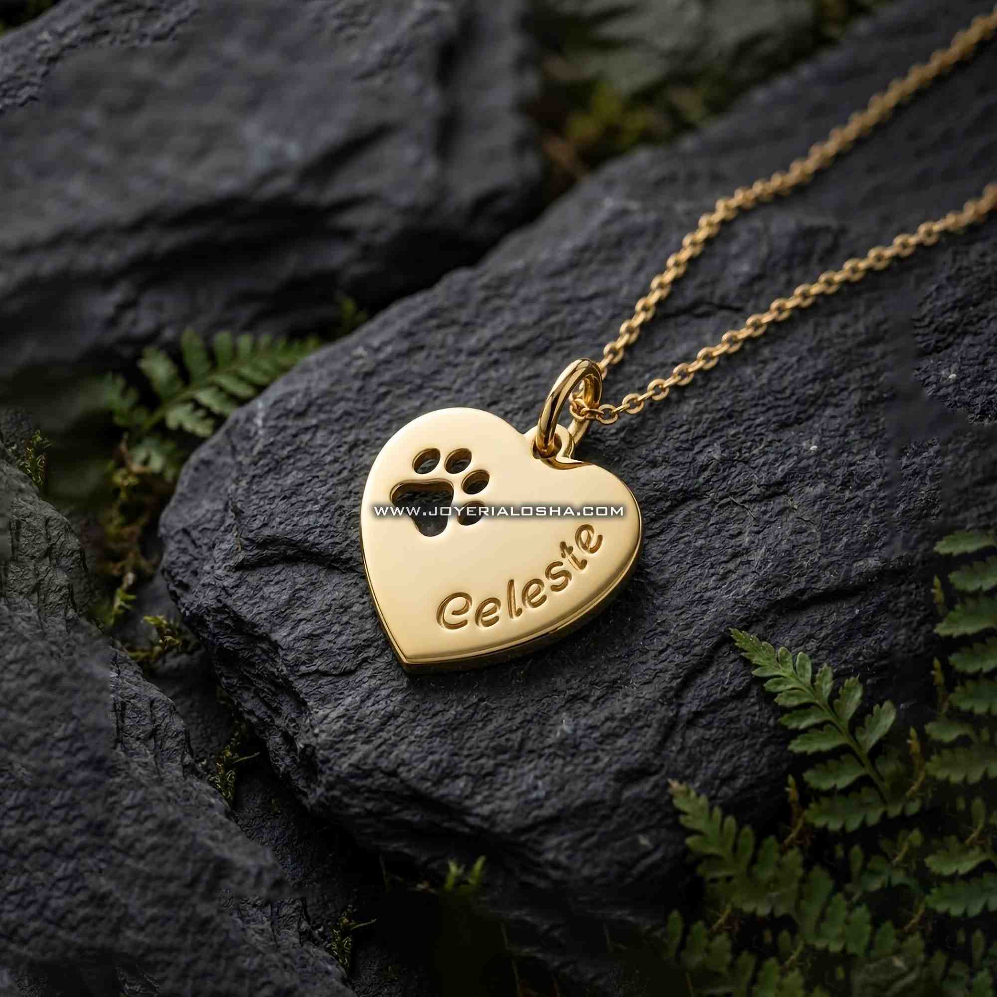 Dije de Oro 18k Corazón Huella Personalizado